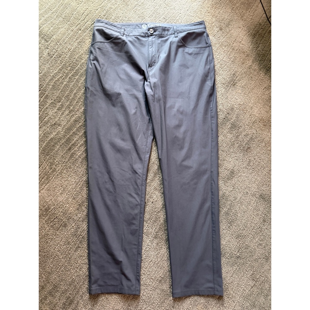 Vuori Meta Pants Mens 36 Charcoal Gray Technical Stretch Chino 5-Pocket Trousers